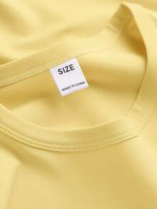 Cute Cartoon Goldfish Print Short Sleeve Crop Top For Teenage Girls, Casual Street Style For Summer - Yellow - View 3