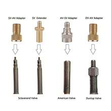 Bộ chuyển đổi van xe đạp, khớp nối bơm hơi, ống van, bộ chuyển đổi van SV AV DV, bơm xe đạp, phụ kiện thiết bị đi xe đạp - Vàng - Xem 1