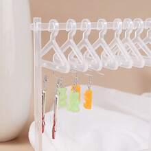 Acrylic Jewelry Stand, Hanger‑Shaped Earring Holder,Hanger-Shaped Personalized Earring Holder Rack, Acrylic Jewelry Display Stand For Earrings, Bracelets, Necklaces For Women Storage Organizer Travel Essentials Gift Back To School, Room Decor - Clear - View 3