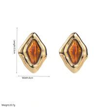 1-Pair Geometric Silhouette Earrings – Thoughtfully Designed Accent, Lightweight Comfort For Daily Wear & Casual Outings, Multiple Styles - 黑色 - 查看 2