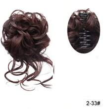 龙须发髻发圈，自然蓬松长马尾假发片，瞬间丰盈发饰，女士发饰 HA2729 夏季沙滩装扮抓夹度假发夹沙滩发爪 - 深棕 - 查看 9