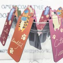 4 chiếc bookmark nam châm hình mèo hoạt hình dễ thương, dùng để đánh dấu trang sách, đồ dùng văn phòng phẩm, tự làm bookmark sáng tạo và thẩm mỹ. - Dấu trang PET - Xem 4