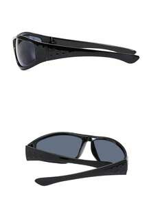 Women's Acrylic Rimmed Y2K Outdoor Cycling Fashion Glasses, Suitable For Daily Outdoor Activities, Halloween, Summer Beach Vacation, Outdoor Travel, And Street Y2K Style With Extra Large Rimmed Frames, Suitable For Music Festivals, College Style, Back To School Season - Black - View 5