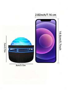 1pc USB Galaxy Swirl Projector Lamp, LED Wave Ripple Projection Light, 7-Color Changing, Bedroom Night Light Projector For Bedroom, Living Room, Home Theater, Ceiling, Party, Dance Hall Atmosphere, USB Powered With Remote Control - Multicolor - View 7