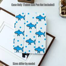 White Base With Fresh Blue Polka Dots, Covered With Hand-Drawn Blue . Compatible With IPad Mini 4/5/6/7, 5/6/8/9/10/11, Air 3/4/5/6/7, Pro 10.5/11/12.9/13 Inch.Compatible With Galaxy Tab S6Lite/S7/S8/S9/S10/FE/Plus/A8/A9Plus All Models. - Multicolor - View 2