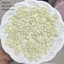 混合亚克力珠、金色珠子、棉珠、巴洛克风格珍贵珠子、手工散珠、珠宝、DIY配件 - 彩色 - 查看 7