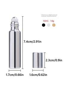 Chai nước hoa lăn 10ml, thiết kế nhỏ gọn và tinh tế, có các màu đen, bạc và vàng. Kiểm soát chính xác lượng và nồng độ hương thơm, lý tưởng để dặm lại nước hoa khi đi du lịch. - Nhiều màu - Xem 3