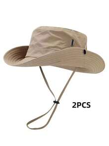 1/2 Peças Chapéu Balde com Cordão de Estilo Japonês de Secagem Rápida, Chapéu de Proteção Solar de Verão para Mulheres, Chapéu de Sombreamento Externo, Boné de Secagem Rápida e Respirável, Chapéu Balde de Cor Sólida com Cordão, Chapéu de Sol Esportivo Leve e da Moda para Uso Casual Externo, Adequado para Todas as Idades, Proteção Solar de Verão, Adequado para Atividades Externas como Caminhada - Amarelo - Visão 13