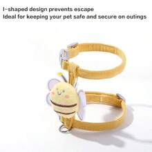 Little Bee 防逃脱猫咪胸背带牵引绳 – 可调节 H 型，猫咪热门遛狗套装 - 彩色 - 查看 4