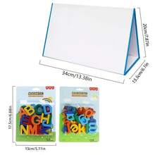 hoojojo Foldable Dry Erase Whiteboard, Double-Sided Whiteboard, DIY Drawing & Writing Board, Message Board, Alphabet Learning Game Board, Ideal For Classroom, Office & Home - Multicolor - View 10