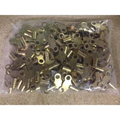100 X BRASS RADIATOR VENT BLEED KEY CLOCK TYPE