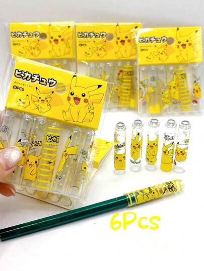 6pcs Cartoon Pencil Cap Pencil Extender Pencil Tip Protector School Supplies Party Favors