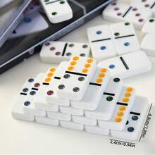 28 piezas de dominó doble seis en caja de PVC, color marfil (tamaño no estándar, confirme el tamaño antes de la compra) - Multicolor - Ver 11