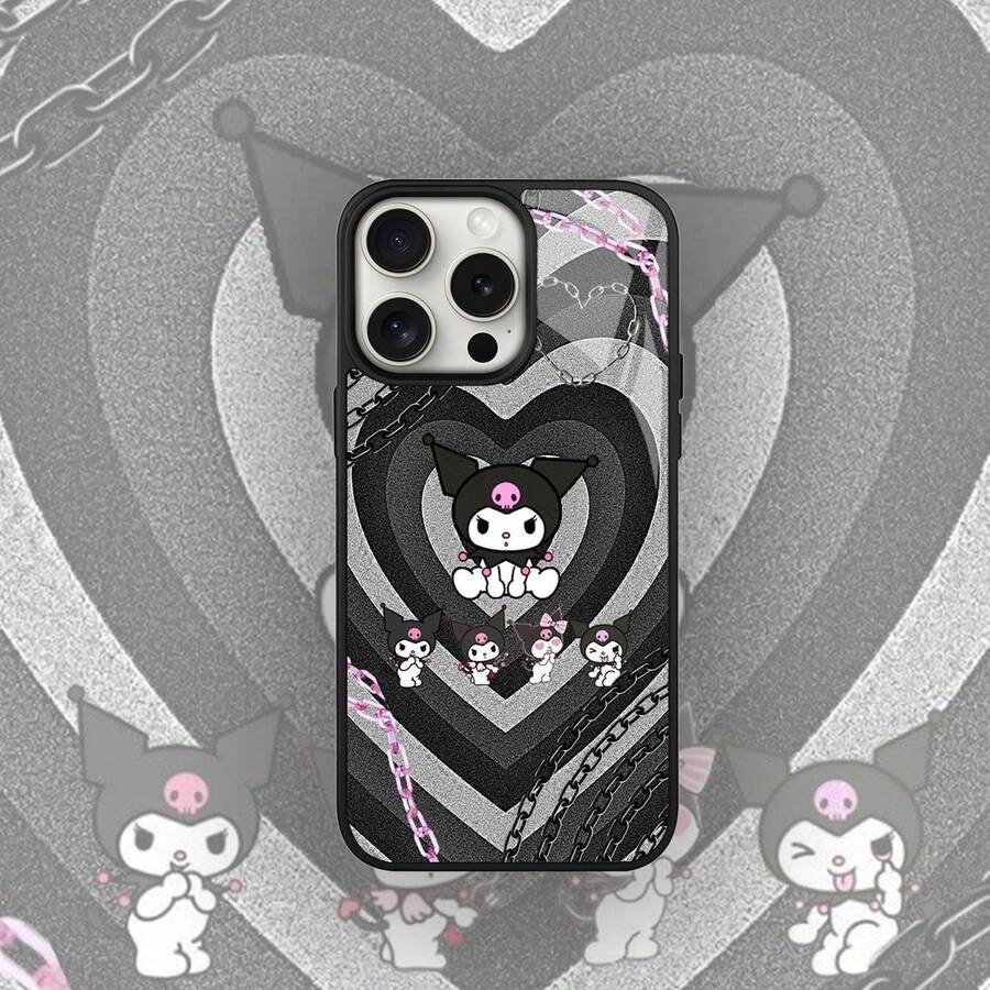 SANRIO 1个全新亚克力三层防震授权创意图案独特加厚保护手机壳，兼容苹果17 Pro Max/Air、16、11/12/13/14 Plus、XR、7/8 Plus、15 Pro Max - 黑色 - 查看 1