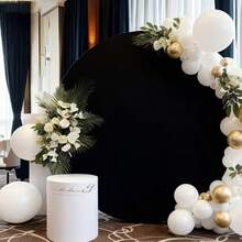 1pc, Circular Spandex Wedding Arch Cloth Cover, Suitable For Circular Arch Brackets, With 4 Clips, Circular Background Cover For Birthday Parties And Wedding Decorations, 5/6/6.6/7.2ft (Excluding Metal Frame) - Arched Cover - View 10