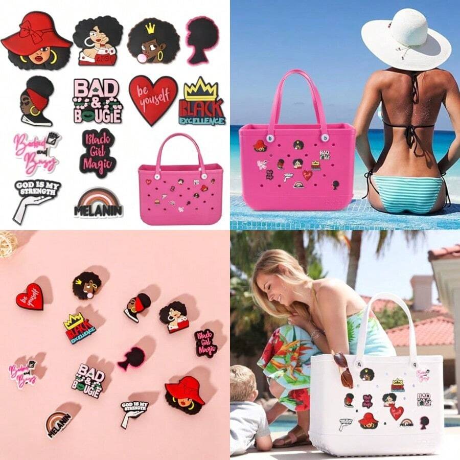 12PCS Nurse And  Charms For Bogg Bags PVC Decorative Bag Charms For  And Rubber Beach Totes Waterproof Accessories For Women And Girls - 如圖所示 - 查看 1