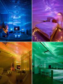1pc Northern Lights Atmosphere Projection Lamp, Colorful Galaxy Star Sky Projector With Remote Control, Adjustable Brightness, Type-C Powered, Suitable For Bedroom, Home Theater, Camping And Wedding Decoration - Multi-color light - View 12