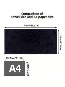 1/5 piezas Toalla de pelo de microfibra negra, toalla de salón, toalla absorbente suave para secar el cabello, adecuada para gimnasio, baño, spa y cuidado de belleza en el hogar - Negro - Ver 2