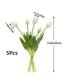 10 piezas/5 piezas/1 pieza Flores de tulipán realistas, tulipanes de látex suaves, ramo de tulipanes realistas, adecuados para fiestas, bodas, hogar, decoración de habitaciones - Multicolor - Ver 12