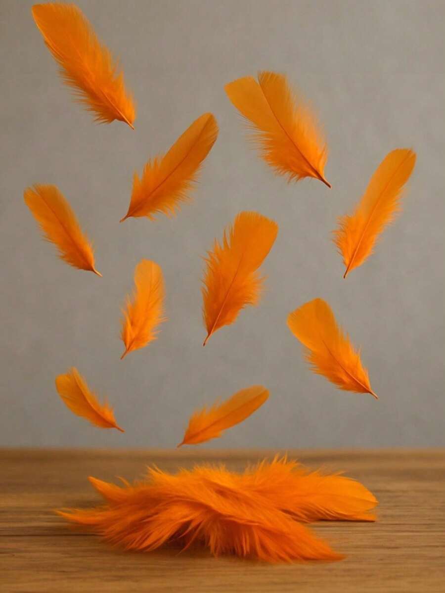 Pluma de Pollo naranja. - Naranja - Ver 1