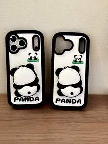 1pc Silicone Phone Case With Cute Panda Design And Foldable Stand, Suitable For IPhone 17 Pro Max, 16 Pro Max, 15 Pro Max, 14/13 - Multicolor - View 5