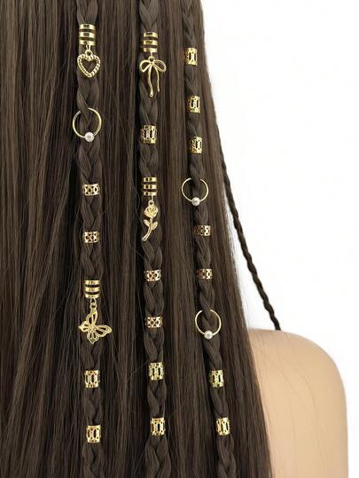 37pcs Butterfly Flower Heart Pearl Y2K Bow Dreadlock Hair Jewelry Accessories For Braids Gifts For Women Perfect For Dances And Parties Music Festival