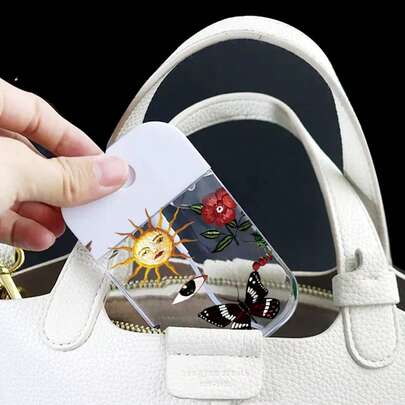 1pc New Minimalist Transparent Purple Floral Print Butterfly Unique Travel Nano Spray Bottle, Lightweight Space-Saving Refillable Bottle, Portable Hydrating Perfume Bottle, Fashionable Unisex Gift Idea For Girlfriend, Bestie, Summer, Couples