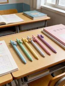Cute Flower-Printed Neutral Pen Macaron-Colored Smooth Practice Pen Student Exam Writing Tool - Flower Pen - View 2