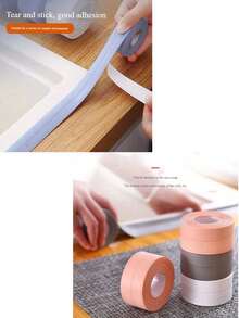 Kitchen Sink Mold-Proof Waterproof Tape, Bathroom Toilet Wall Corner Gap Seal Strip, Self-Adhesive Seam Decorative Tape, Decorative Tape PVC Waterproof Strip, Kitchen And Bathroom Mold-Proof Tape, Self-Adhesive Skirting DIY Wall Sticker, Waterproof, Moisture-Proof, Stain-Proof, Mold-Proof, Decorative - A - View 7