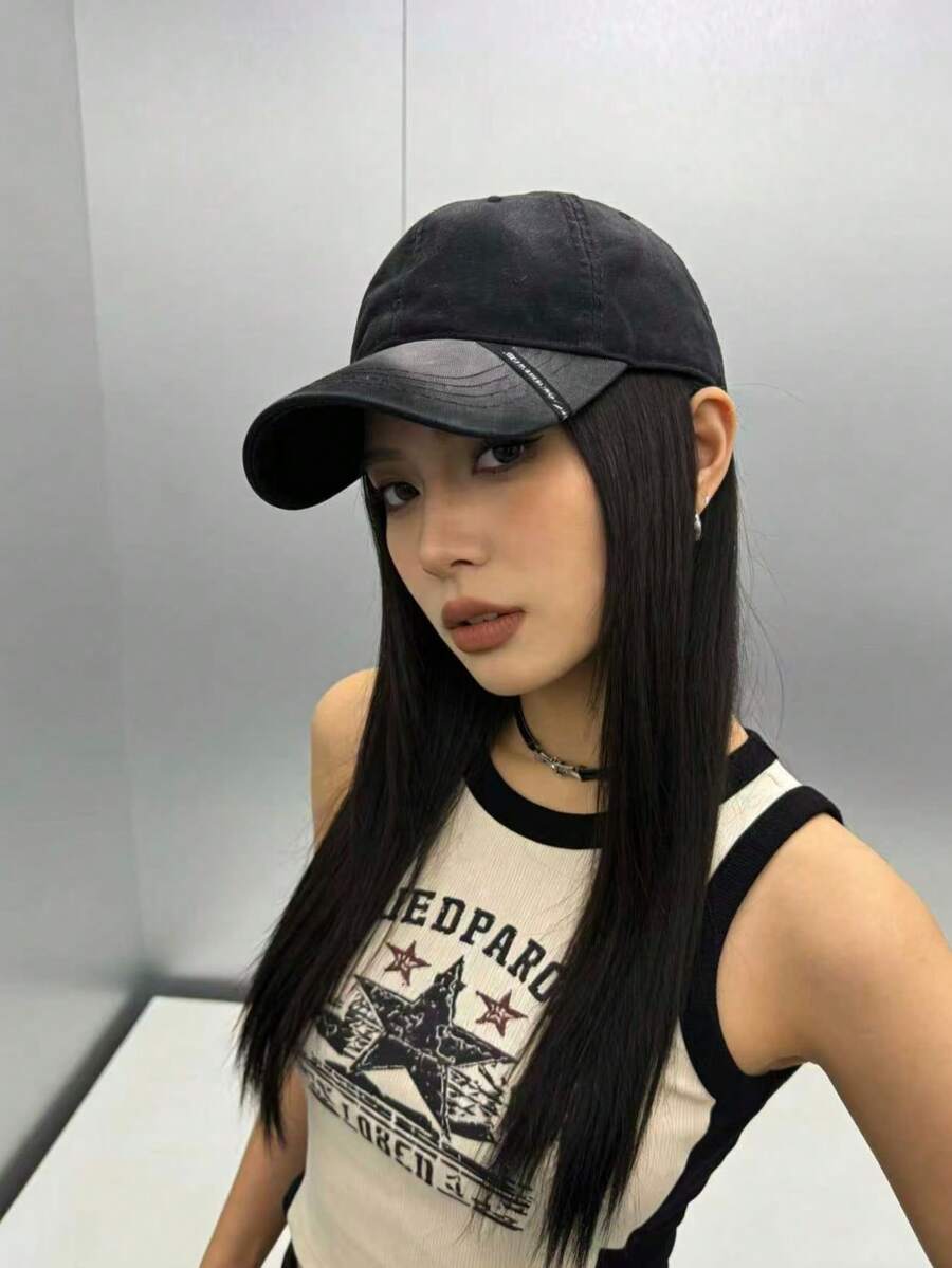 2026 New Women's Denim Mini Cowboy Spur Embroidered Baseball Cap, Fashionable Face-Slimming Sun Protection Hat - A - View 1