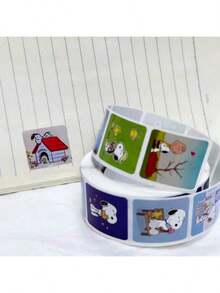 SNOOPY 500 miếng dán hoạt hình - Hình dán tự làm cho ốp điện thoại/máy tính xách tay/ván trượt/sổ lưu niệm, bao bì túi quà và phần thưởng cho trường mẫu giáo - Nhiều màu - Xem 7