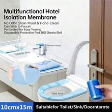 1 Cuộn Màng Cách Ly Di Động - Thiết Kế Có Lỗ Xé Tại Điểm Vỡ, Độ Nhớt Thấp Không Để Lại Dư Lượng, Hợp Vệ Sinh, Dễ Thi Công Và Sẵn Sàng Sử Dụng, Thích Hợp Cho Vách Ngăn Tắm Di Động Trong Phòng Tắm Gia Đình Và Khách Sàng Thương Mại. - Nhiều màu - Xem 5