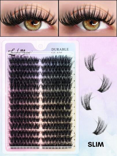 Fengxiu Eyelash 252片纤细单根假睫毛 - 自然妆效，D型卷翘，蓬松柔软，DIY嫁接，打造沙龙级浓密纤长效果 - 佩戴方便，可重复使用，舒适贴合
