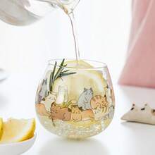 1 chiếc cốc thủy tinh hình mèo dễ thương, cốc thủy tinh hoạt hình hình chú mèo tròn trịa, cốc đựng nước ép và đồ uống lạnh, dung tích 270ml/320ml - Nhiều màu - Xem 3