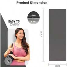 Tapete de Yoga Antideslizante con Material ecológico TPE Agarre de Alto RendimientoAcolchado Ultra denso para Apoyo y Estabilidad en Yoga Gimnasio y Cualquier condición física General - NegroGris - Ver 5