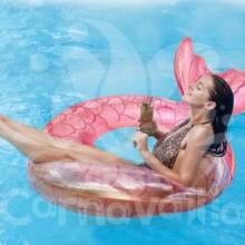 Inflable Cola Sirena Rosa Salvavidas Flotador Adulto Alberca - Rosa Roja - Ver 3