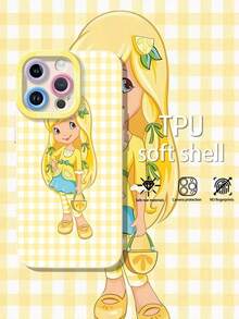 Funda para teléfono con personaje de Lemonade Girl - Compatible con Samsung, 12, 13, 14, 15 Pro, 14 Plus, 15, 16 Pro Max, 17, 17 Pro, 17 Pro Max y 17 Air.Cuenta con material TPU para protección antideslizante y contra caídas; un diseño de funda para teléfono elegante, estético y atractivo.Un regalo perfecto para usted, su familia, sus amigos o su pareja. - Negro - Ver 3