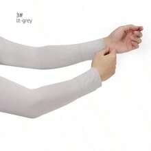 1pc Ladies' New Soft & Stretchy Modal Base Layer Arm Sleeves, Anti-& Arm Cover Halloween - Light Grey - View 13