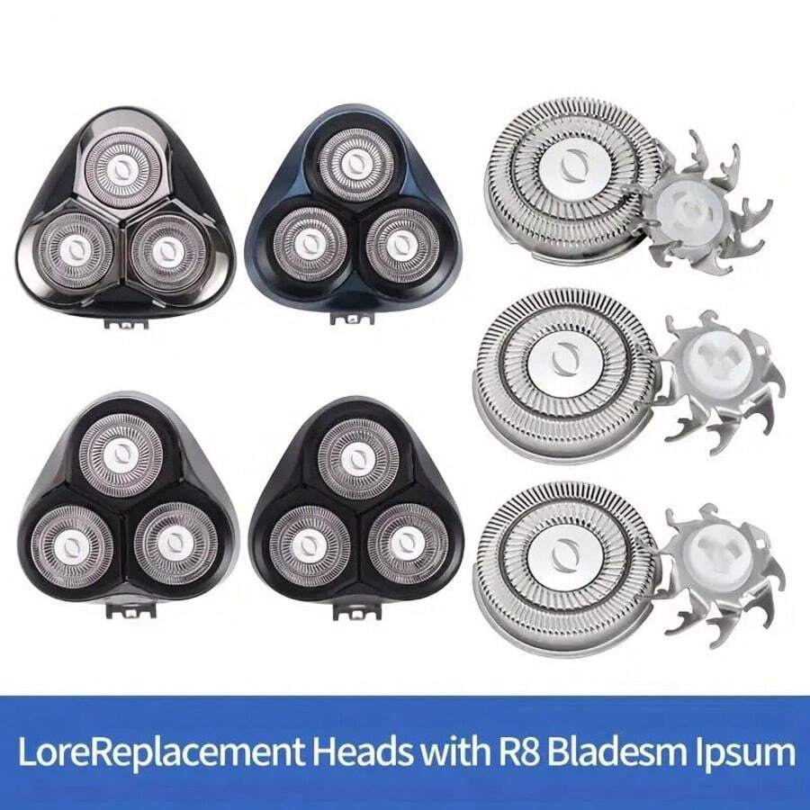 Men's Floating Shaver Heads FR8, Replacement Shaver Heads For Electric Shavers, Dual Ring Shaver Heads, Suitable For Replacement Of 3000, 2000 And 1000 Series Models