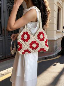 新款极简单肩草编包，时尚百搭 - 白色 - 查看 4