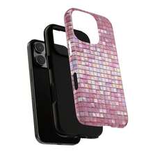 Pink Mosaic Tile Pattern Phone Case, Abstract Ceramic Tile Design, Suitable For IPhone 17 16 15 14 Pro Max Plus 13 12 11, Galaxy S26 S25 S24 Plus Ultra - Pink - View 6