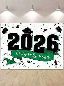 1件 2026 毕业派对专属横幅，采用耐用面料制成，可用作拍照背景、毕业祝贺横幅、毕业派对装饰、拍照道具或毕业海报，是毕业典礼和毕业舞会的理想之选。 - 多色2 - 查看 3