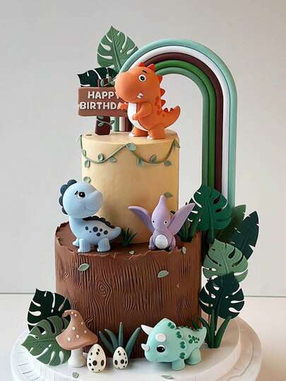 Bộ 14 món trang trí bánh hình trứng khủng long chủ đề thiên nhiên, thích hợp để trang trí bánh hình khủng long, trứng, lá cây, núi lửa cho sinh nhật bạn bè, đồ dùng trang trí tiệc chủ đề khủng long và động vật, cũng có thể là một món quà nhỏ cho những người yêu thích khủng long và bạn bè.