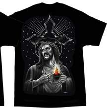 T Tee Shirt SAGRADO CORAZON Jesus Cist Black DGA - màu đen - Xem 1