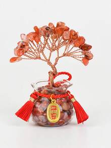 Árbol de bonsái de cristal de piedras preciosas - Buena suerte y sanación para el hogar y el escritorio - Mostaza Amarilla - Ver 9