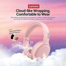 Lenovo Foldable Wireless Earbuds, Full-Ear Design, HiFi Bass, Long Battery Life, A Popular Holiday Gift, Compatible With Smartphones And Tablets, With Microphone, Low Latency. - View 5
