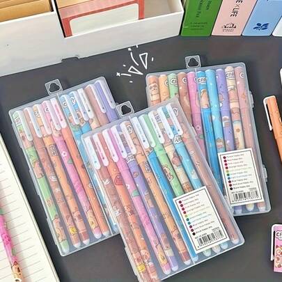 Bộ 10 bút bi nhiều màu sắc họa tiết chuột nước, bút dạ quang khô nhanh, dụng cụ viết chất lượng cao cho văn phòng và học tập, quà Giáng sinh, quà tựu trường (màu ngẫu nhiên)