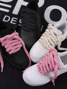 1pair Thick Rope Laces(120cm/47.24inch)Round Chunky Shoelaces Replacement Laces For Sneakers,Rope Shoe Laces,Shoe Accessories,Men And Women Shoelaces - 白色 - 查看 11
