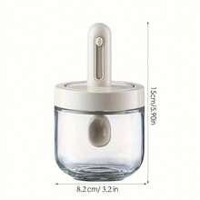 1pc Kitchen Salt & Seasoning Jar, Leak-Proof Telescopic Spice Bottle, Crystal Glass, Airtight Moisture-Proof Spice Jar - White - View 13