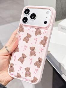 1 ốp lưng TPU họa tiết vải bố hình gấu bông thắt nơ cổ điển, phù hợp với Apple 17 16 15 14 13 12 11 Plus Pro Max Series, ốp bảo vệ kiểu INS cá nhân hóa, ốp điện thoại thời trang chống rơi vỡ tối giản, thiết kế thẩm mỹ cao, quà tặng sinh nhật/ngày lễ. - Nhiều màu - Xem 1